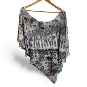 G4- black white gray the die sheer cover poncho world unity XL x-large